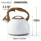 KEMORELA 3L Stainless Steel Whistling Kettle HeatResistant Hammered Teapot With Wooden Handle 5