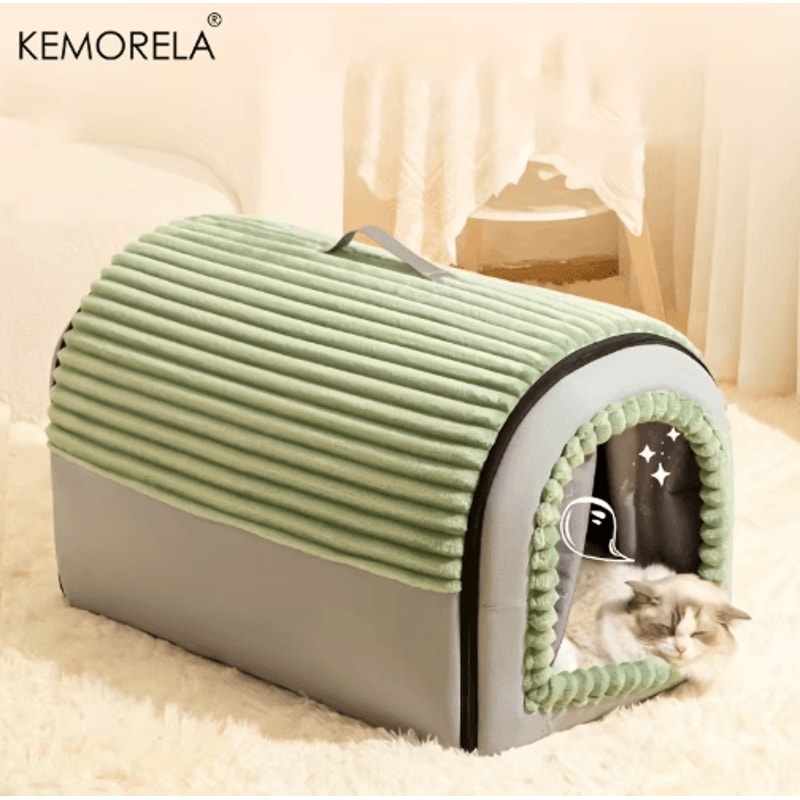 KEMORELA Thickened Enclosed Pet Bed AllSeason Portable Dog House Cozy Cat Tent 4