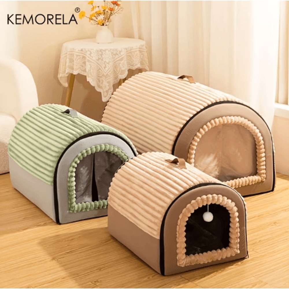 KEMORELA Thickened Enclosed Pet Bed AllSeason Portable Dog House Cozy Cat Tent 7