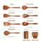 Teak Wooden Utensils Set With Holder 479Piece Wooden Spoons For Cooking 4