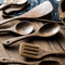 Teak Wooden Utensils Set With Holder 479Piece Wooden Spoons For Cooking 5