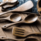 Teak Wooden Utensils Set With Holder 479Piece Wooden Spoons For Cooking 5