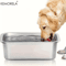 LargeCapacity Stainless Steel Dog Bowl HeavyDuty AntiFall Feeding Drinking Basin 0