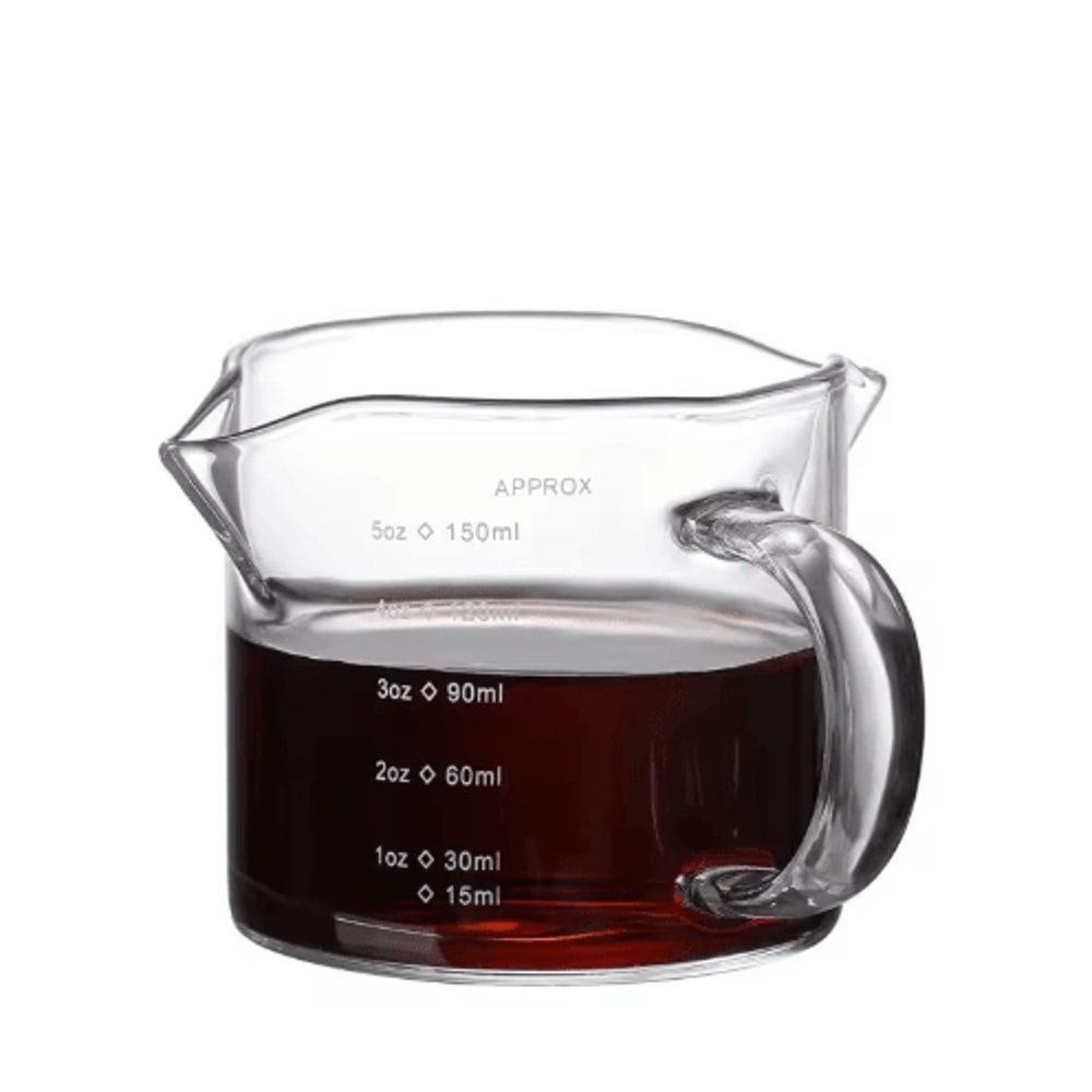75150ML Glass Measuring Cup With Handle Precision Espresso Milk Cup For Cooking Baking Barista Use 1