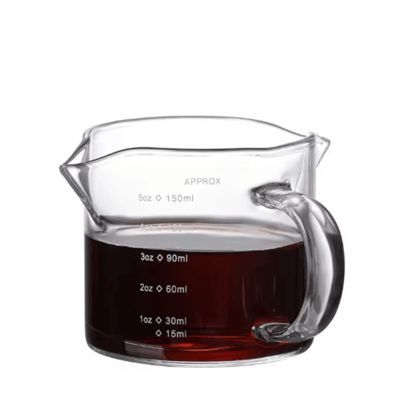 75150ML Glass Measuring Cup With Handle Precision Espresso Milk Cup For Cooking Baking Barista Use 1