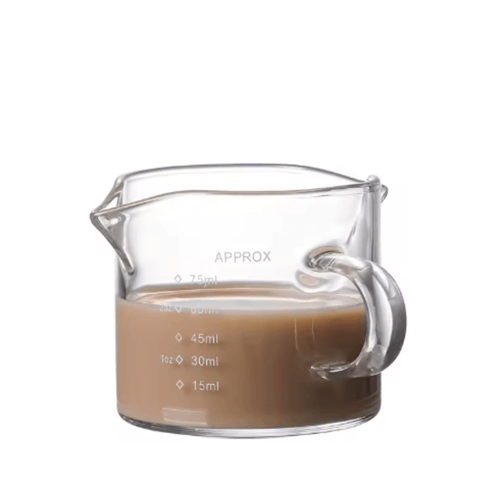 75150ML Glass Measuring Cup With Handle Precision Espresso Milk Cup For Cooking Baking Barista Use 2
