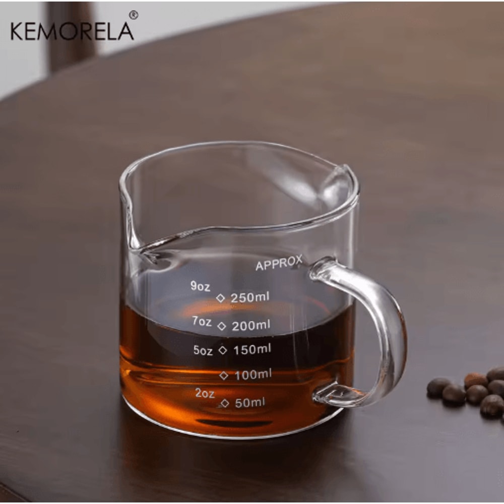 75150ML Glass Measuring Cup With Handle Precision Espresso Milk Cup For Cooking Baking Barista Use 0