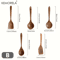Thailand Teak Wooden Cooking Utensils Set 5Piece Natural Wooden Kitchen Tools 2