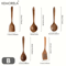 Thailand Teak Wooden Cooking Utensils Set 5Piece Natural Wooden Kitchen Tools 2
