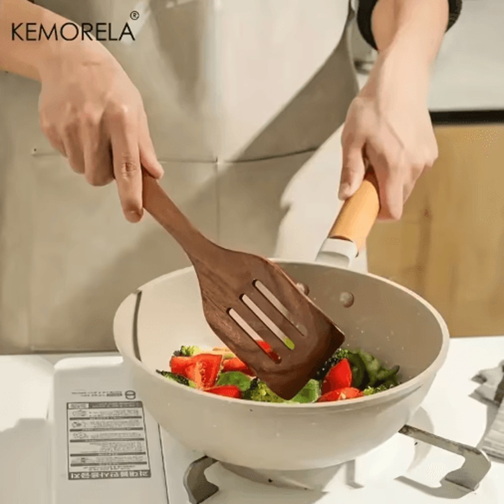 Thailand Teak Wooden Cooking Utensils Set 5Piece Natural Wooden Kitchen Tools 5