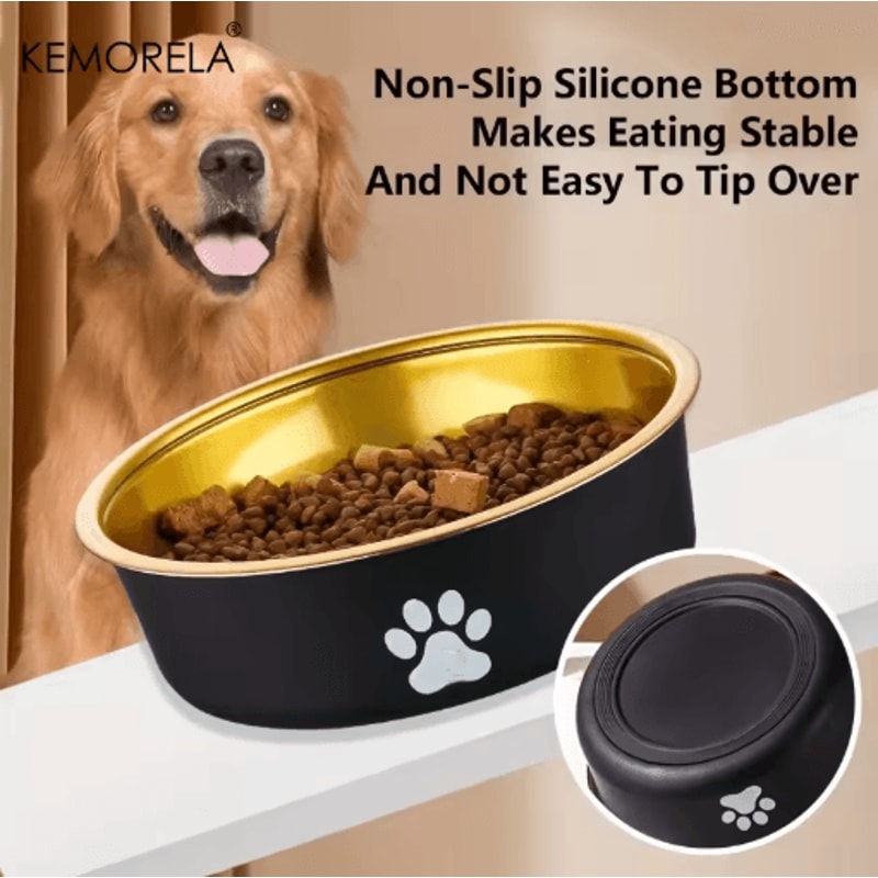 Anti Slip Stainless Steel Dog Bowls Feeding And Water Bowls For Small Medium And Large Dogs 0