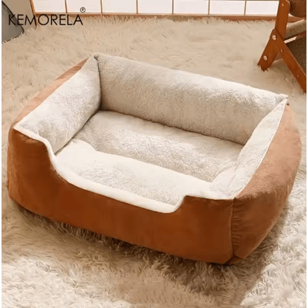 KEMORELA Cozy Plush Pet Bed All Season Elastic Dog And Cat Lounger For XS To Medium Breeds 1