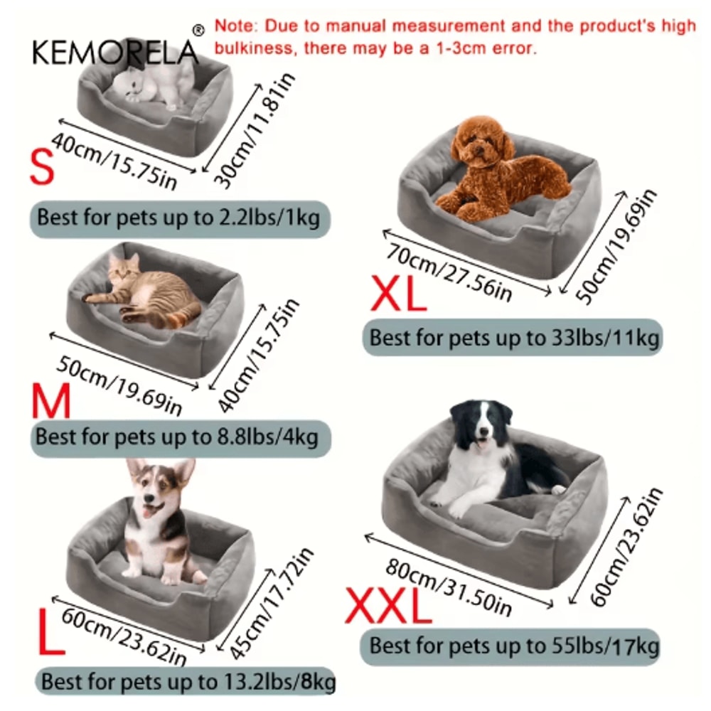 KEMORELA Cozy Plush Pet Bed All Season Elastic Dog And Cat Lounger For XS To Medium Breeds 0