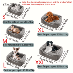 kemorela cozy plush pet bed all season elastic dog and cat lounger for xs to medium breeds