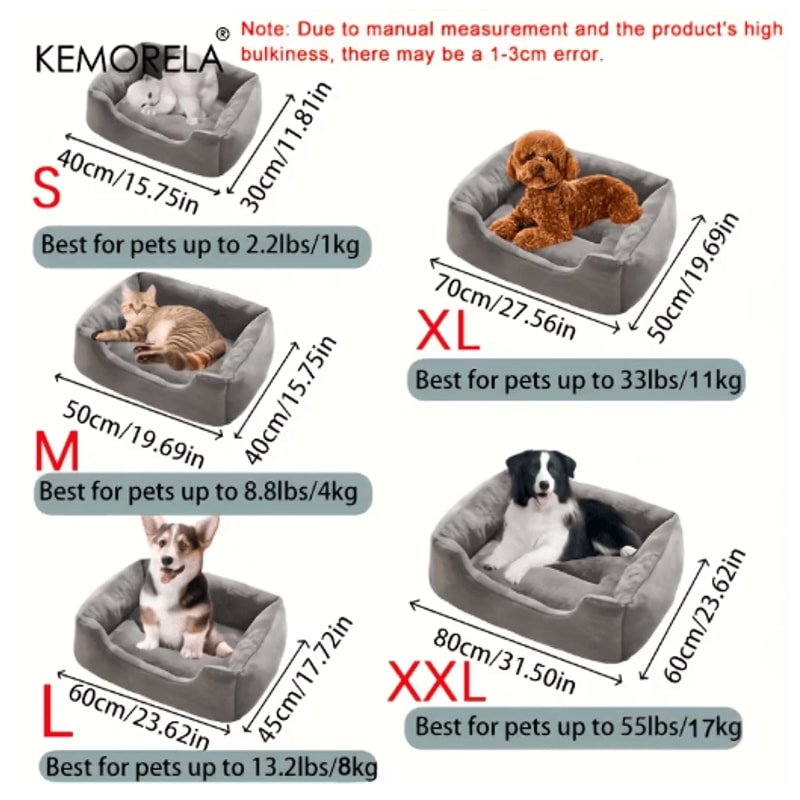 KEMORELA Cozy Plush Pet Bed All Season Elastic Dog And Cat Lounger For XS To Medium Breeds 0