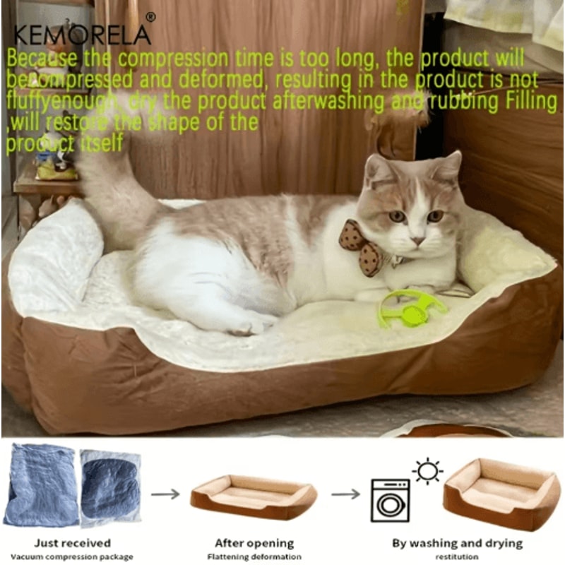 KEMORELA Cozy Plush Pet Bed All Season Elastic Dog And Cat Lounger For XS To Medium Breeds 8