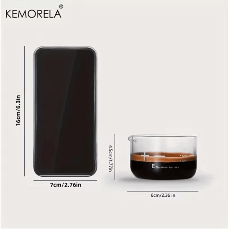 KEMORELA Espresso Shot Glasses 60ml Clear Scale Measuring Cups For Home Baristas 1 To 2 PCs 3