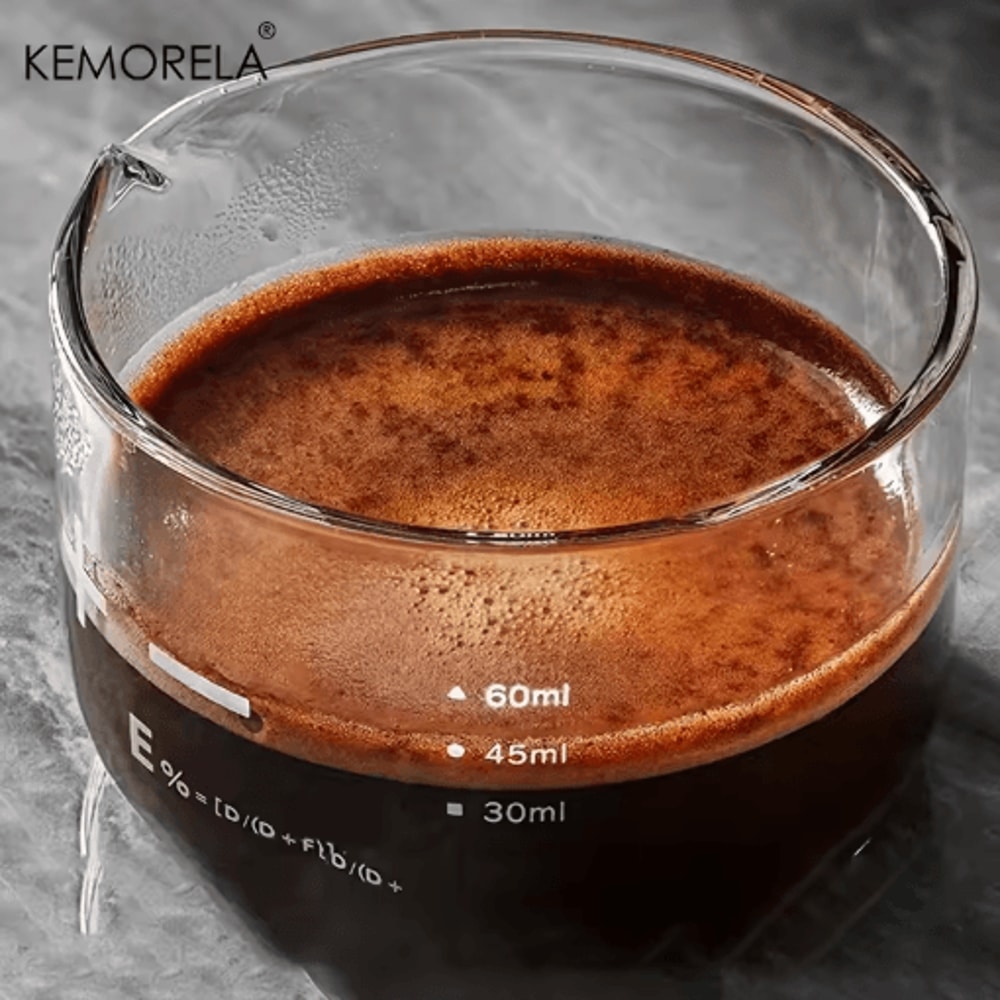 KEMORELA Espresso Shot Glasses 60ml Clear Scale Measuring Cups For Home Baristas 1 To 2 PCs 0