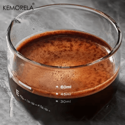 kemorela espresso shot glasses 60ml clear scale measuring cups for home baristas 1 to 2 pcs