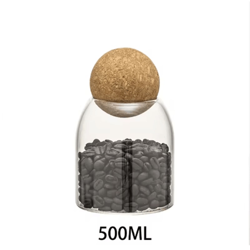 KEMORELA Airtight Glass Storage Jar With Ball Cork Lid Transparent Canister For Tea Coffee And Snac 4