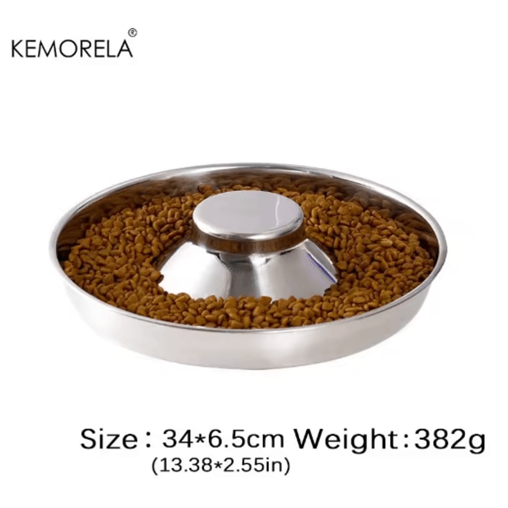 Stainless Steel Dog Slow Feeder Bowl AntiGulp Feeding Water Dish For Puppies And Pets 1