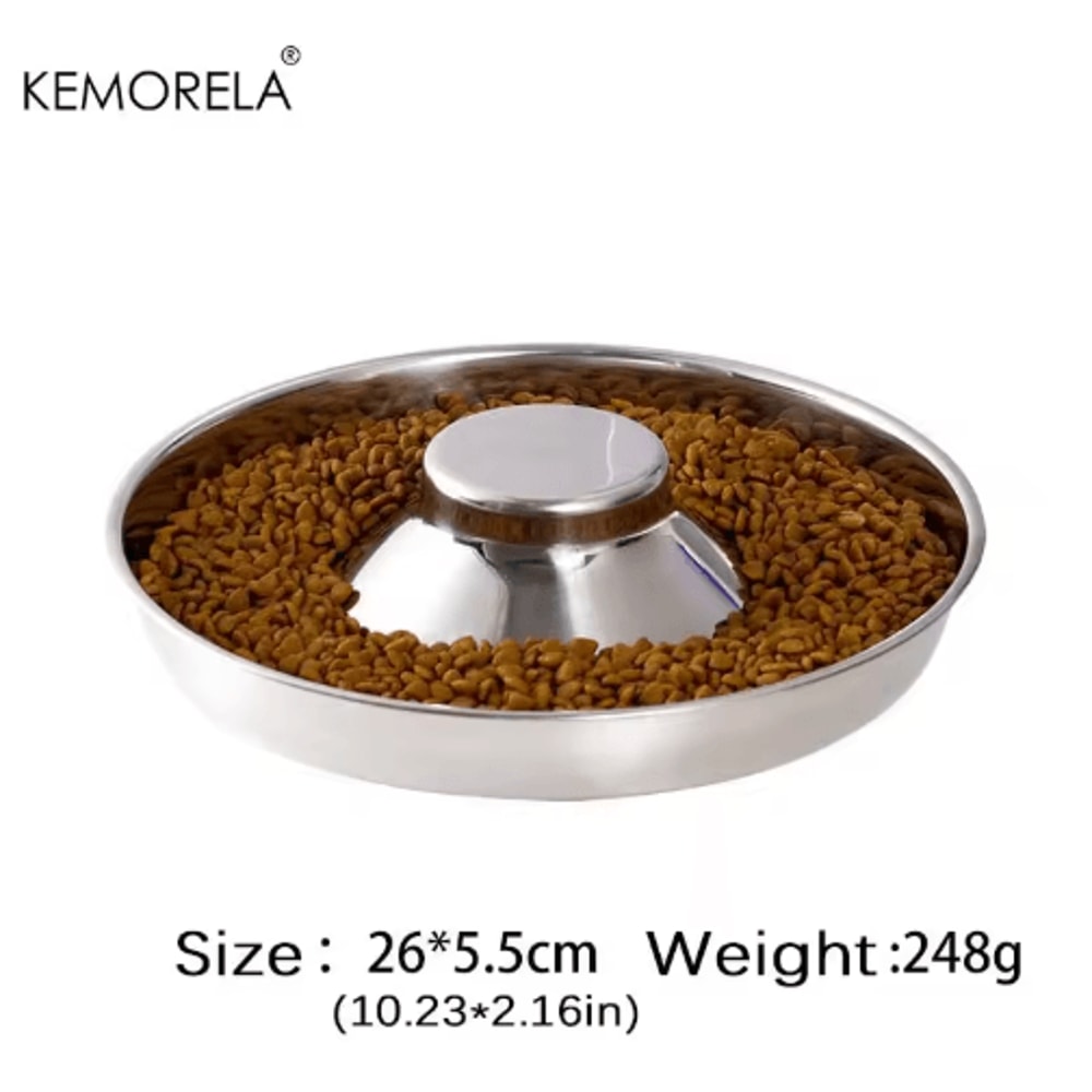 Stainless Steel Dog Slow Feeder Bowl AntiGulp Feeding Water Dish For Puppies And Pets 2