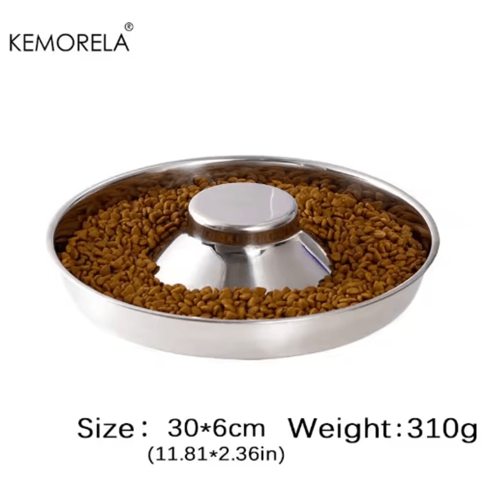 Stainless Steel Dog Slow Feeder Bowl AntiGulp Feeding Water Dish For Puppies And Pets 3