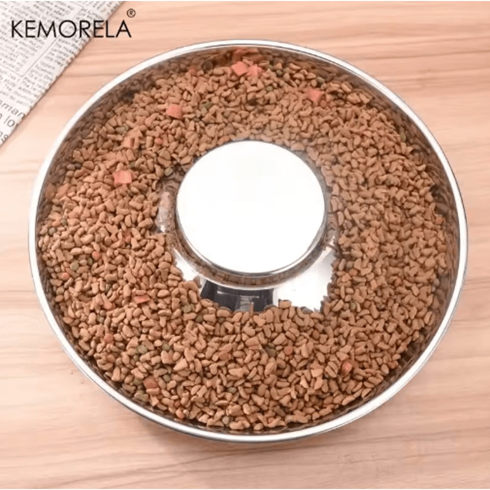 Stainless Steel Dog Slow Feeder Bowl AntiGulp Feeding Water Dish For Puppies And Pets 7