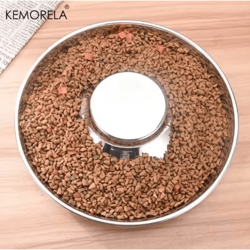 Stainless Steel Dog Slow Feeder Bowl AntiGulp Feeding Water Dish For Puppies And Pets 7