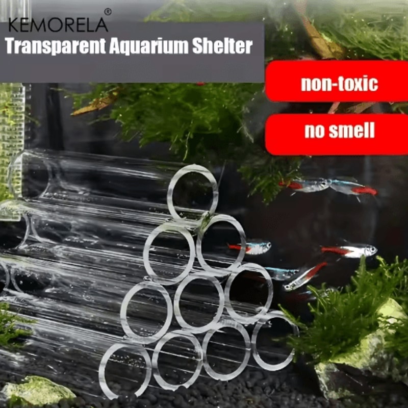 KEMORELA Acrylic Aquarium Decorations Set Transparent Fish Shrimp Shelter Houses 361015 PCS 8