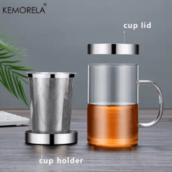kemorela 500ml glass tea infuser mug borosilicate tea mug with stainless steel infuser