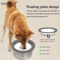 AntiSpill Stainless Steel Dog Water Bowl Floating Disk Slow Drinking Bowl For Clean Dry Mouths 0