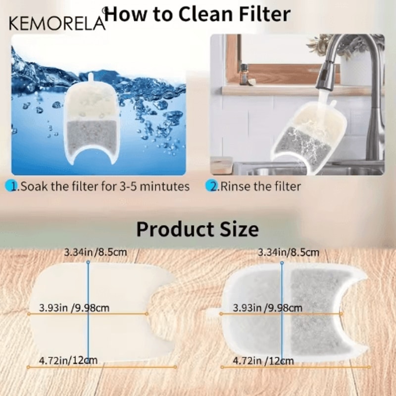 Replacement Pet Water Fountain Filter Sponges Compatible With 4L 135 Fl Oz Cat Dog Fountains 1012 3