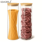 Airtight Glass Pasta Storage Jars With Bamboo Lids Reusable Round Containers 12 PCS 1