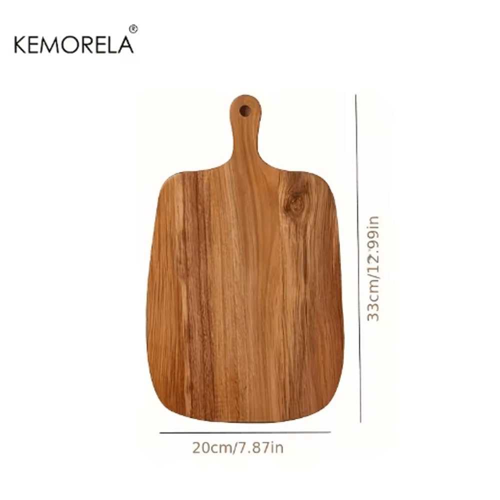 KEMORELA FoodSafe Wooden Cutting Board With Handle Durable Serving Prep Board 1