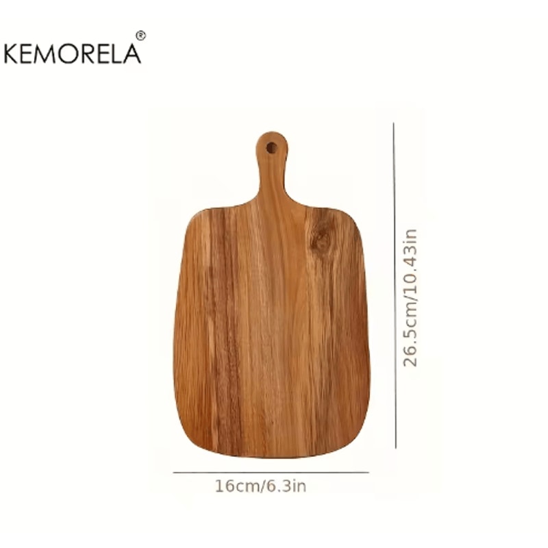KEMORELA FoodSafe Wooden Cutting Board With Handle Durable Serving Prep Board 2