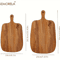 KEMORELA FoodSafe Wooden Cutting Board With Handle Durable Serving Prep Board 3