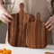 KEMORELA FoodSafe Wooden Cutting Board With Handle Durable Serving Prep Board 0