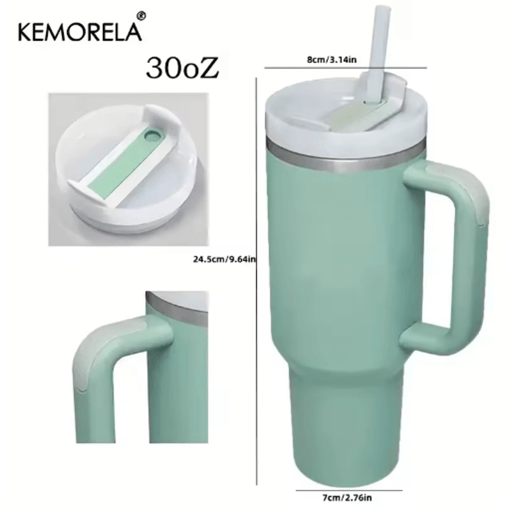KEMORELA LargeCapacity Stainless Steel Cold Cup Tumbler 9001200ML Insulated Thermos Cup With Handle 18