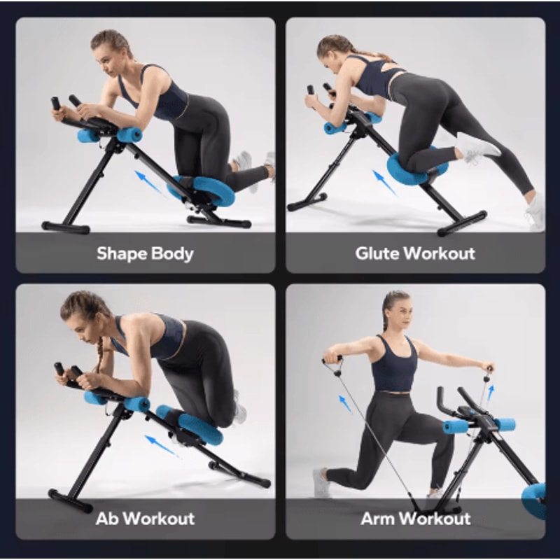 MERACH Adjustable Ab Machine Trainer Foldable Core And Abdominal Exercise System With Knee Protecti 0