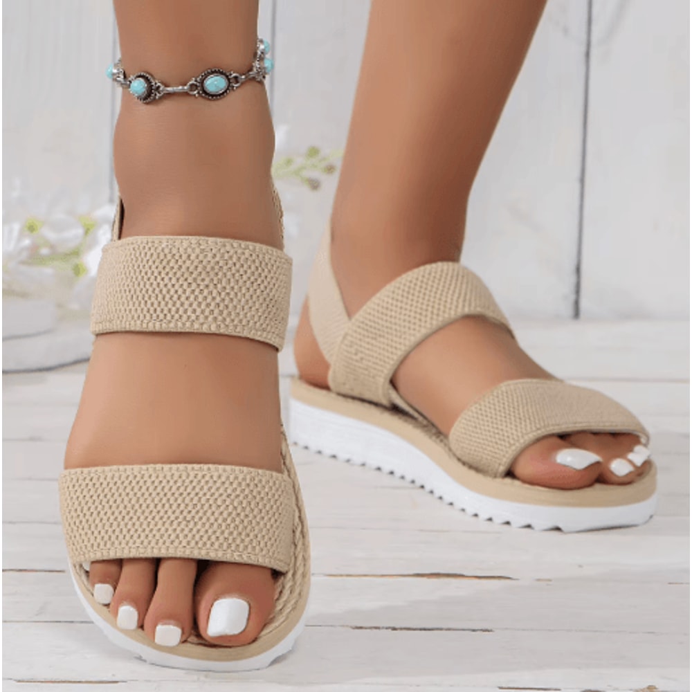 Womens AntiSlip Flat Sandals With ColorContrast Sole 4