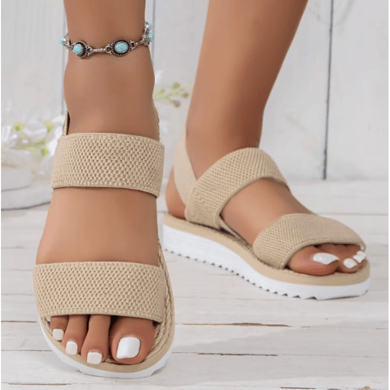 Womens AntiSlip Flat Sandals With ColorContrast Sole 4