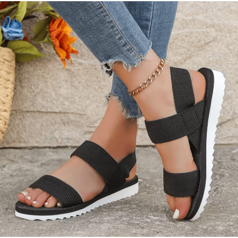 Womens AntiSlip Flat Sandals With ColorContrast Sole 0