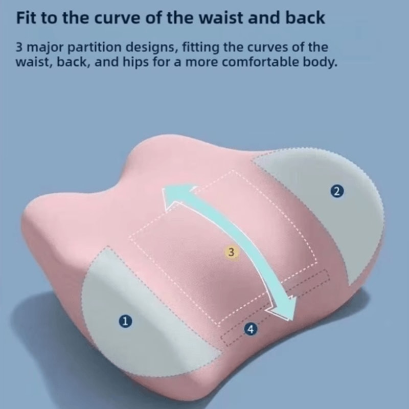 Ergonomic Memory Cotton Lumbar Support Pillow For Sleep Bed Use 8