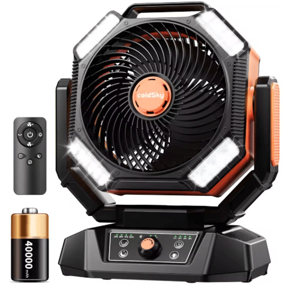 20000mAh Rechargeable Camping Fan With LED Lantern 8Speed Control 2