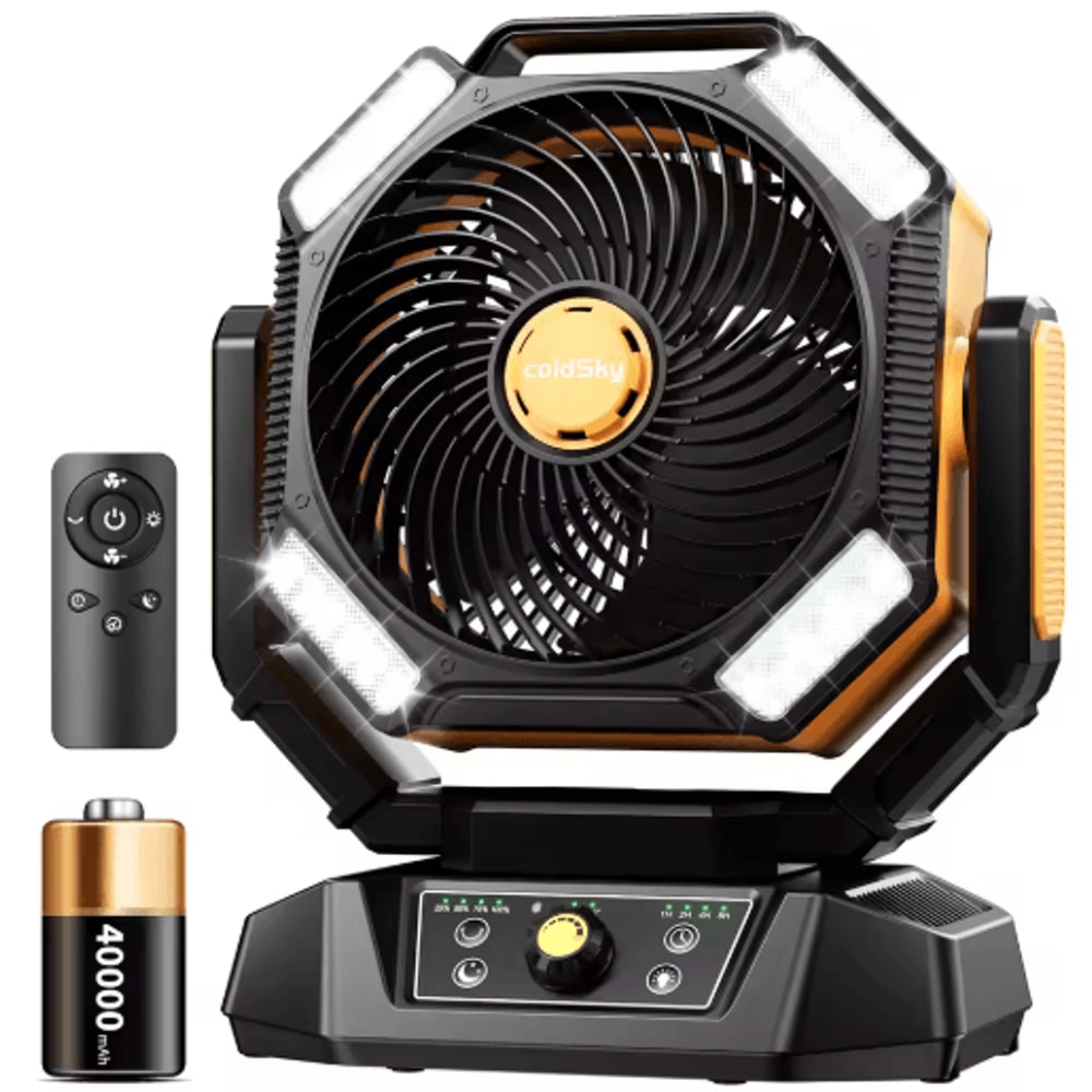 20000mAh Rechargeable Camping Fan With LED Lantern 8Speed Control 5