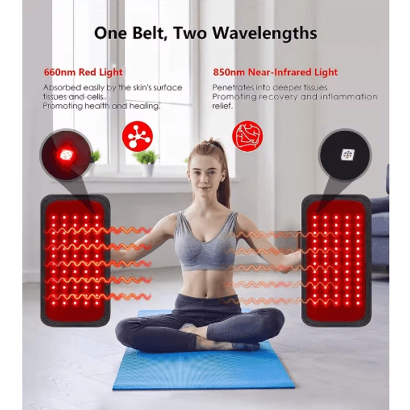 Red Infrared Light Therapy Belt With Heat For Waist Full Body Use 7