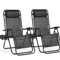 JHK Zero Gravity Portable Recliner Chair Set With Cup Holder Adjustable Pillow 2Pack 2