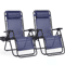 JHK Zero Gravity Portable Recliner Chair Set With Cup Holder Adjustable Pillow 2Pack 3