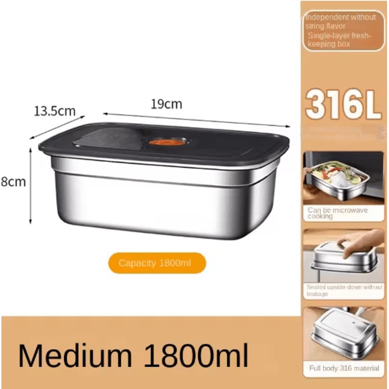 304 Stainless Steel LeakProof Bento Lunch Box For Storage Travel 1